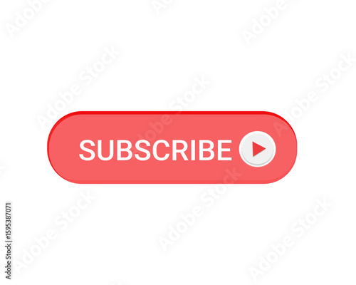 Youtube button,Red button Subscribe  ,Social media concept,red button with text,vector isolated on transparent background
