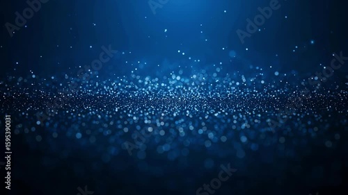 Soft glowing dots scatter across a dark space background in a slow wave motion, giving a high-tech futuristic ambiance, perfect for digital design and tech animation