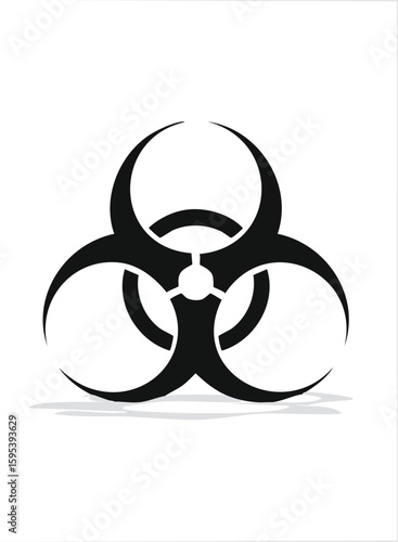 biohazard symbol icon vector illustration.protection, risk, safety, health, toxic, warning, alert, caution, chemical, danger, waste, biohazard, contamination, icon, symbol, biology, environmental, 