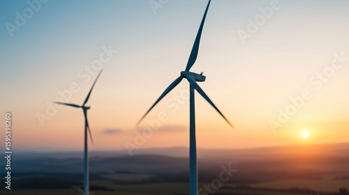 Wallpaper Mural Renewable energy sources: wind turbines and solar panels, clean power Torontodigital.ca