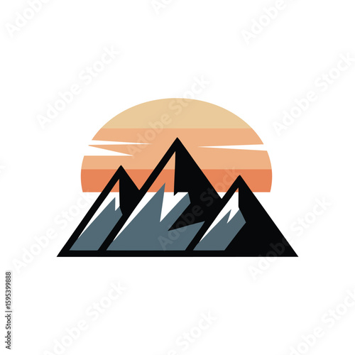 Mountain landscape icon vector logo business template