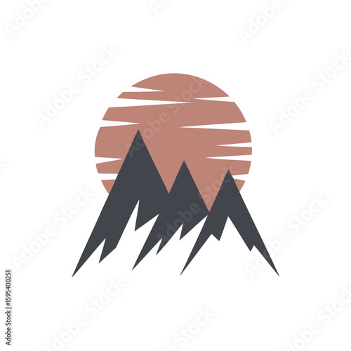 Mountain landscape icon vector logo business template