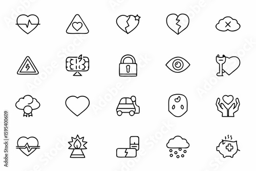 A symbolic and expressive bundle depicting emotional or metaphorical caution—great for editorials, wellness campaigns, mental health apps, and storytelling