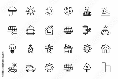 A detailed bundle focusing on solar implementation in homes, businesses, and public spaces—great for contractors, installers, and brochures