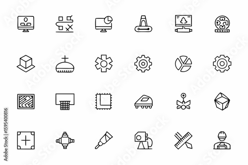 A process-focused bundle ideal for illustrating stages of manufacturing, from raw materials to finished goods—great for industrial apps and educational content.
