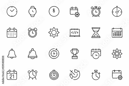 Ideal for productivity coaches, planners, and business apps—this set helps visualize managing and tracking time efficiently