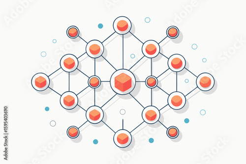 scattered floating nodes cluster connection icon