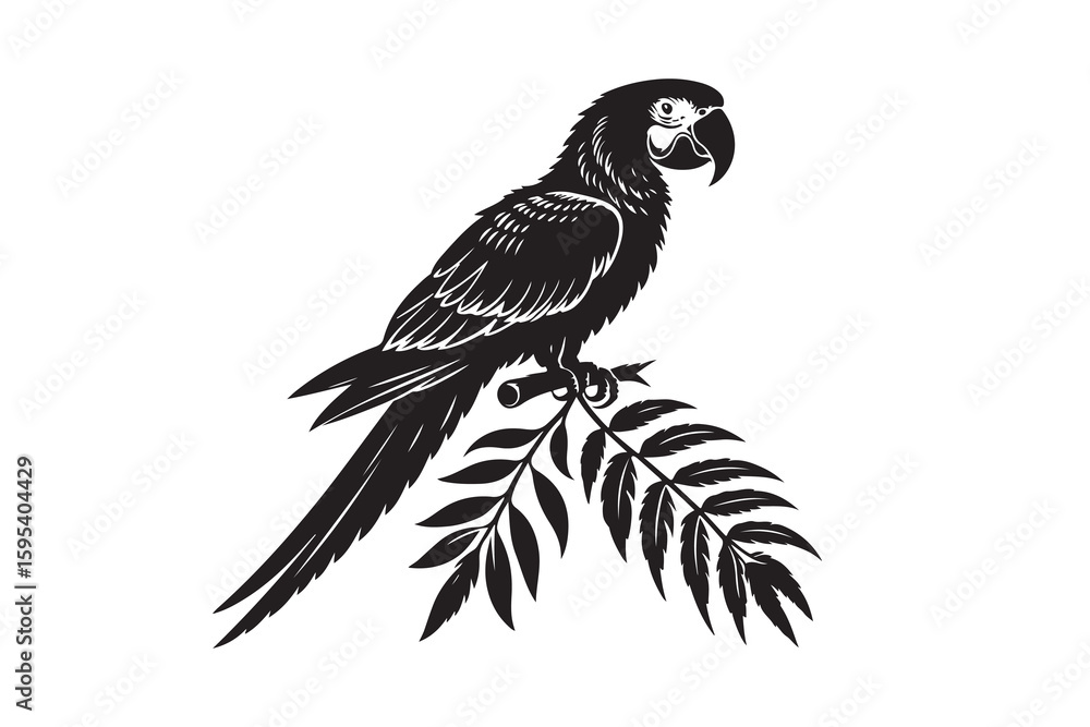 Fototapeta premium Set of Parrot silhouette vector illustration , with a clear white background
