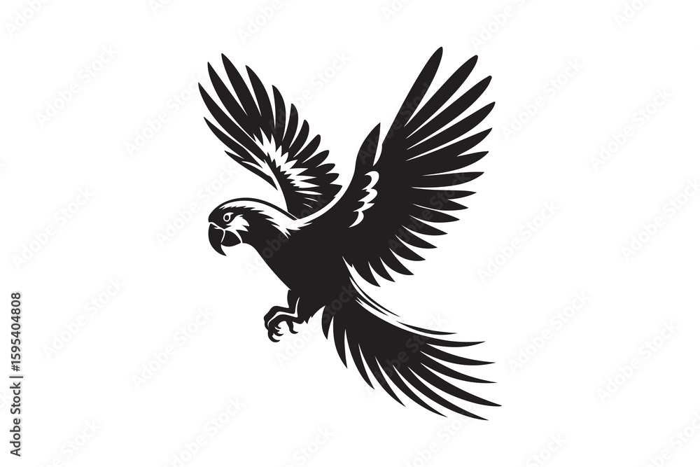 Obraz premium Set of Parrot silhouette vector illustration , with a clear white background