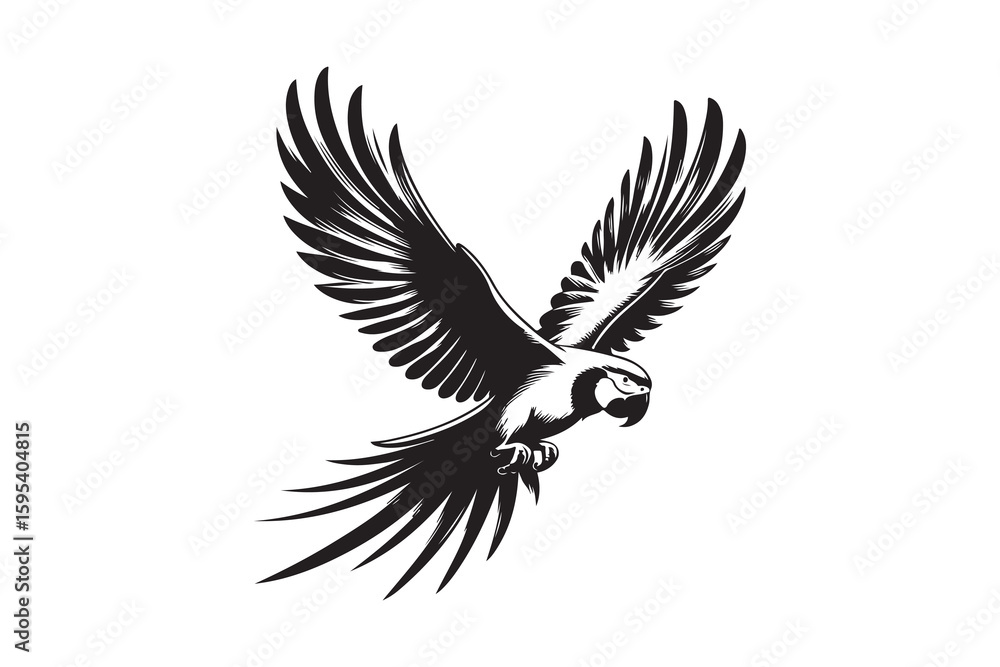 Obraz premium Set of Parrot silhouette vector illustration , with a clear white background