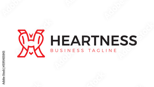 Heartness Logo, H Letter Logo, H Heart Logo 