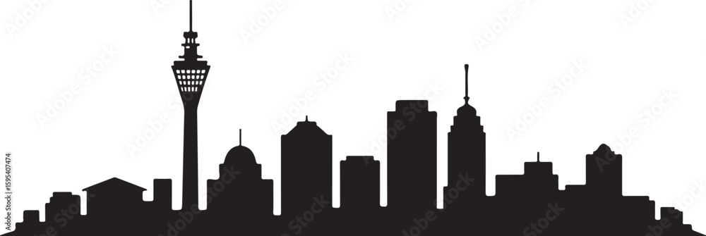 Naklejka premium Johannesburg skyline silhouette vector Hillbrow Tower African city