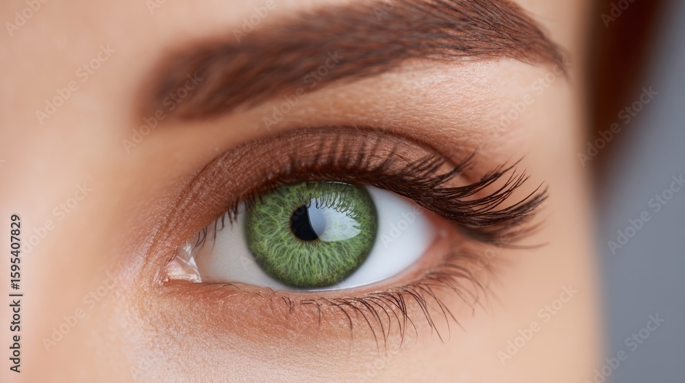 Fototapeta premium An emerald eye sparkles mysteriously like a verdant lagoon, perfect for World Sight Day or Mystical Vision Fest