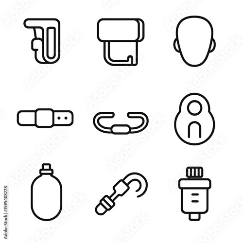 Vector pad anchor trap clip oxy icon oxygen nose tubing tube