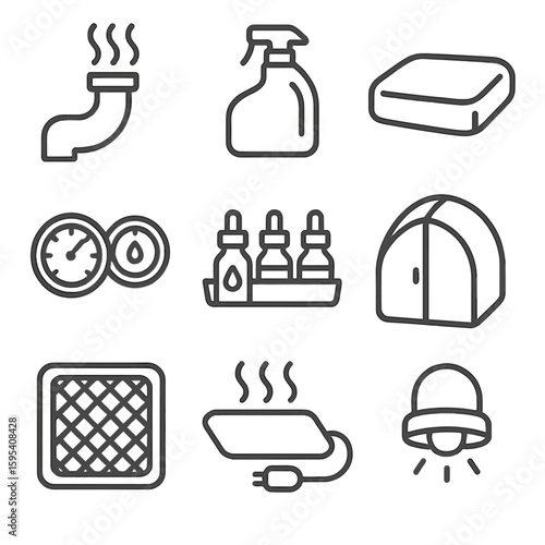 Sauna steam captions icon vector no combo pipe isolated icons zippered essentials