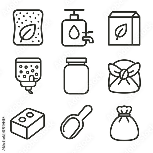 Bulk wooden zero vector cloth speech no waste letters icon labels per