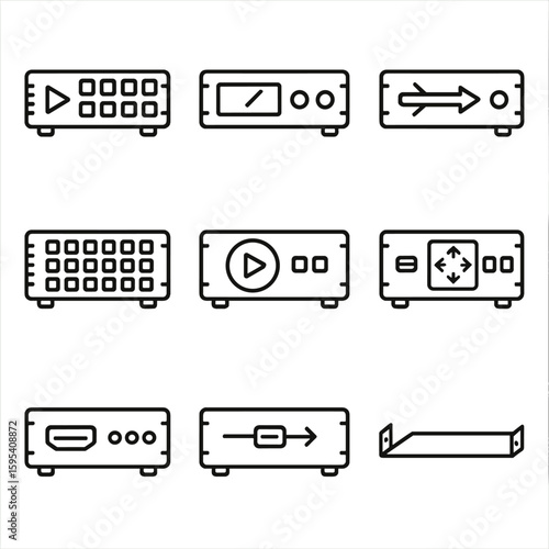 Signal vector chinese video no uniform icon typography rack mount captions icons