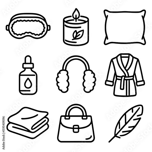Muff modern sleep vector characters icon speech elixir typography luxury mask no