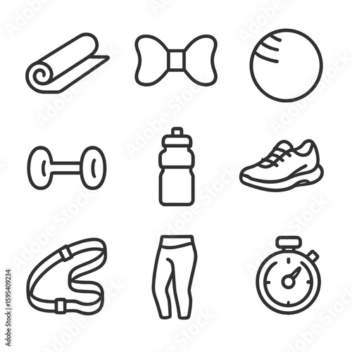 Characters icons cyrillic prenatal icon vector exercise no modern spaced chinese strap