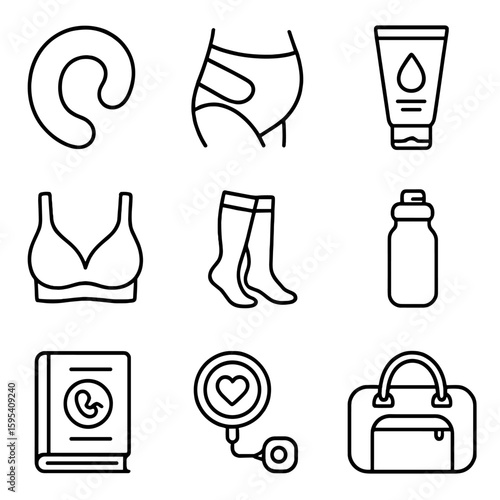 Essentials book speech pillow icon water prenatal icons monitor band vector any