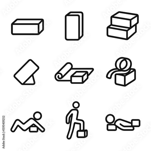 Chinese per vertical modern no punctuation typography yoga vector icon block