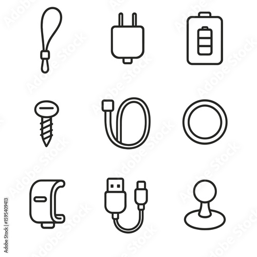 Vector grid icons baby no clip battery tie transparent cyrillic wall icon