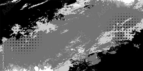 Loose black ink brushstroke on white background Vector abstract brushstroke grunge minimalist ink stroke art background