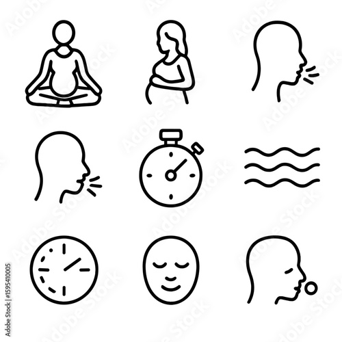 Breathing hook vector transparent any icon typography collection textured prenatal spaced no