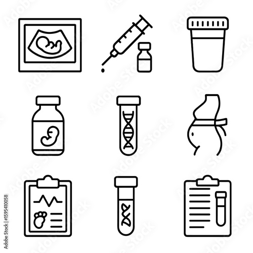 Detailed no icons vector glucose letters icon test emojis prenatal speech