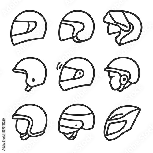 Scooter spaced set vector any chinese helmet no icons grid icon foldable
