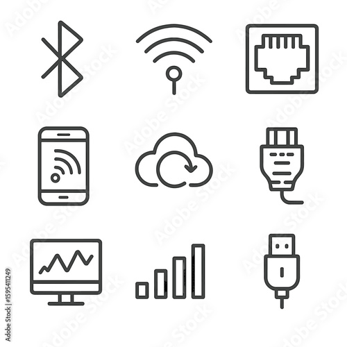 Mobile inverter vector indicator labels no punctuation bubbles per icon chip system