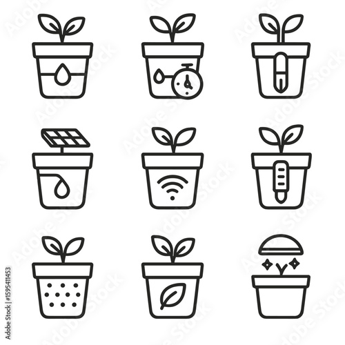 Self icon vector numbers no marks smart icons equally pot dripper light