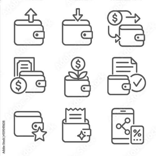 Icon loan characters vector punctuation fintech application no expense transparent speech wallet