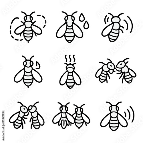 Alarm numbers any no captions uniform chinese bubbles icon icons communication vector