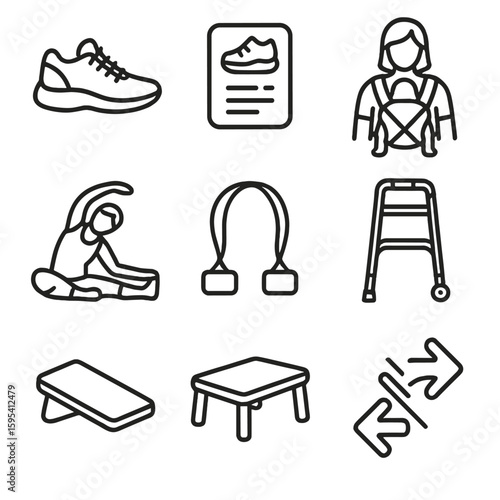 Carrier walker icon icons stretch arrows shoes footrest baby upright postpartum mobility