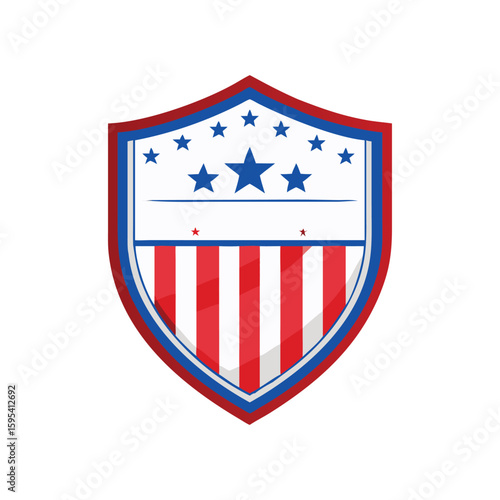 Team acmics shield logo with stars and stripes