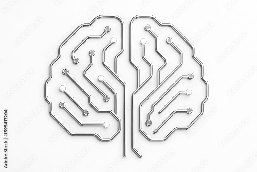 Fototapeta premium Brain circuit ai technology neural network machine learning artificial intelligence concept design on transparent background