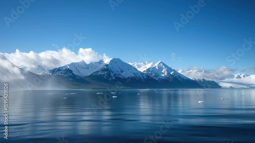 Wallpaper Mural Stunning glacial landscape with snow-capped mountains and tranquil waters under a clear blue sky in Alaska Torontodigital.ca