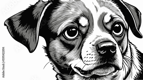 Doodle-style animal in black & white with quirky expression – cute and eye-catching, great for kids and pet lovers 5
