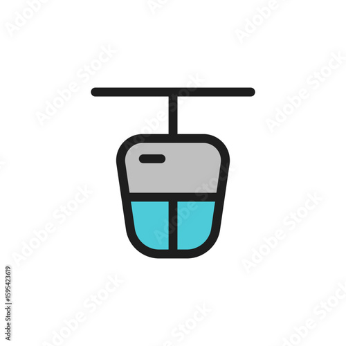 cable car icon is designed in a visually appealing and easily recognizable style. It’s suitable for various visual needs such as apps, digital media, or other graphic design projects