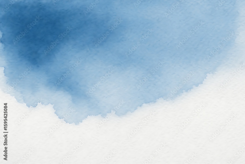 Fototapeta premium Watercolor blue wash background texture abstract art painting design element for graphic design and web design on transparent background