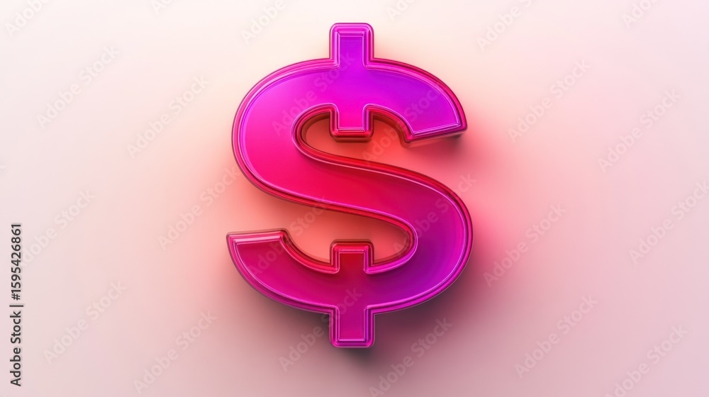 Vibrant Pink and Purple Dollar Sign, 3D Rendered Symbol of Finance and Wealth Vibrant Pink and Purple Dollar Sign, 3D Rendered Symbol of Finance and Wealth