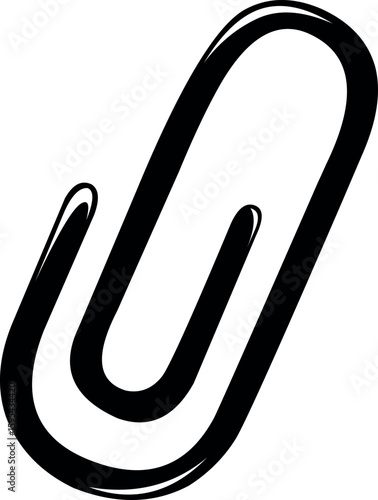 vector illustration black and white icon attach clip paper