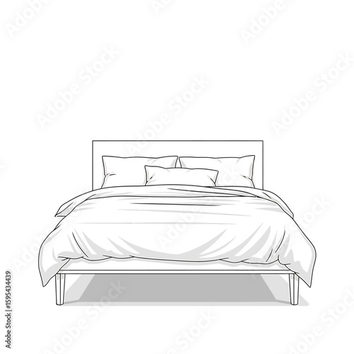 Clean Bedding Illustration Simple Bed Design
