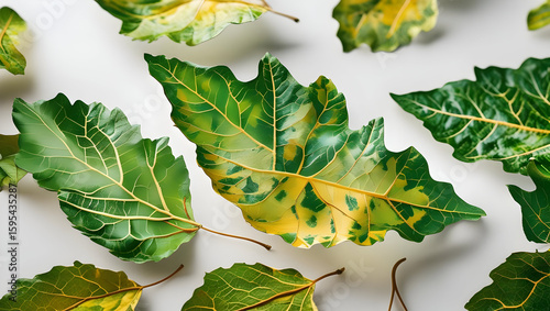 Leaf Pattern isolated on transparent background  