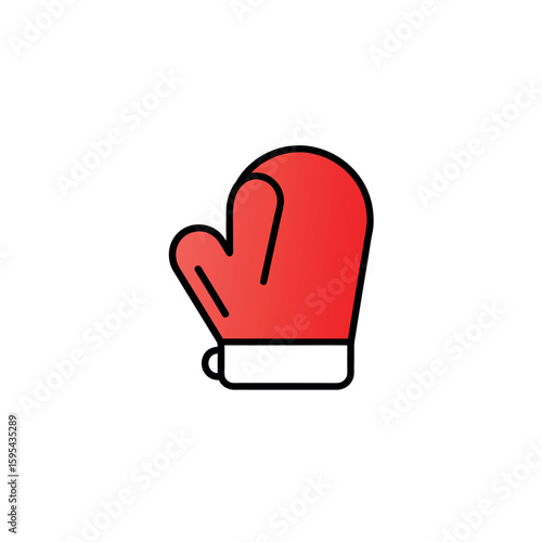 Oven Mitt Illustration for Kitchen Safety and Baking Accessory Concept