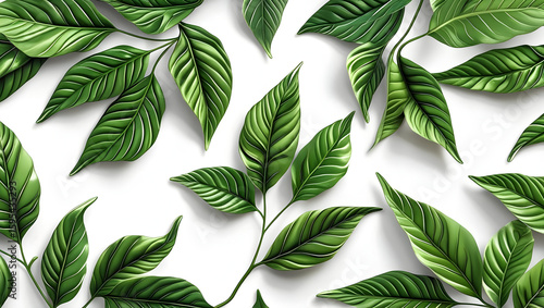 Leaf Pattern isolated on transparent background  