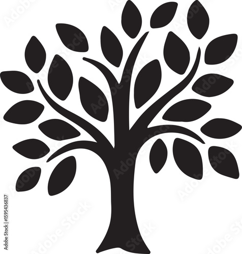 Stylized tree illustration with vibrant colors