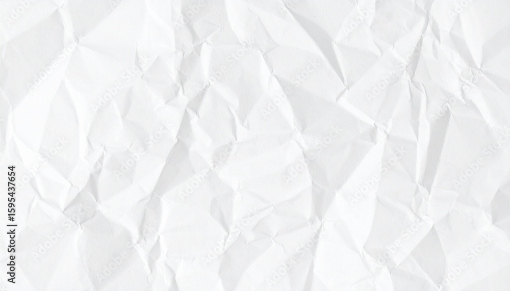 Fototapeta premium Delicate white crumpled paper offers a sense of texture and abstract form perfect for backgrounds and graphic design projects.