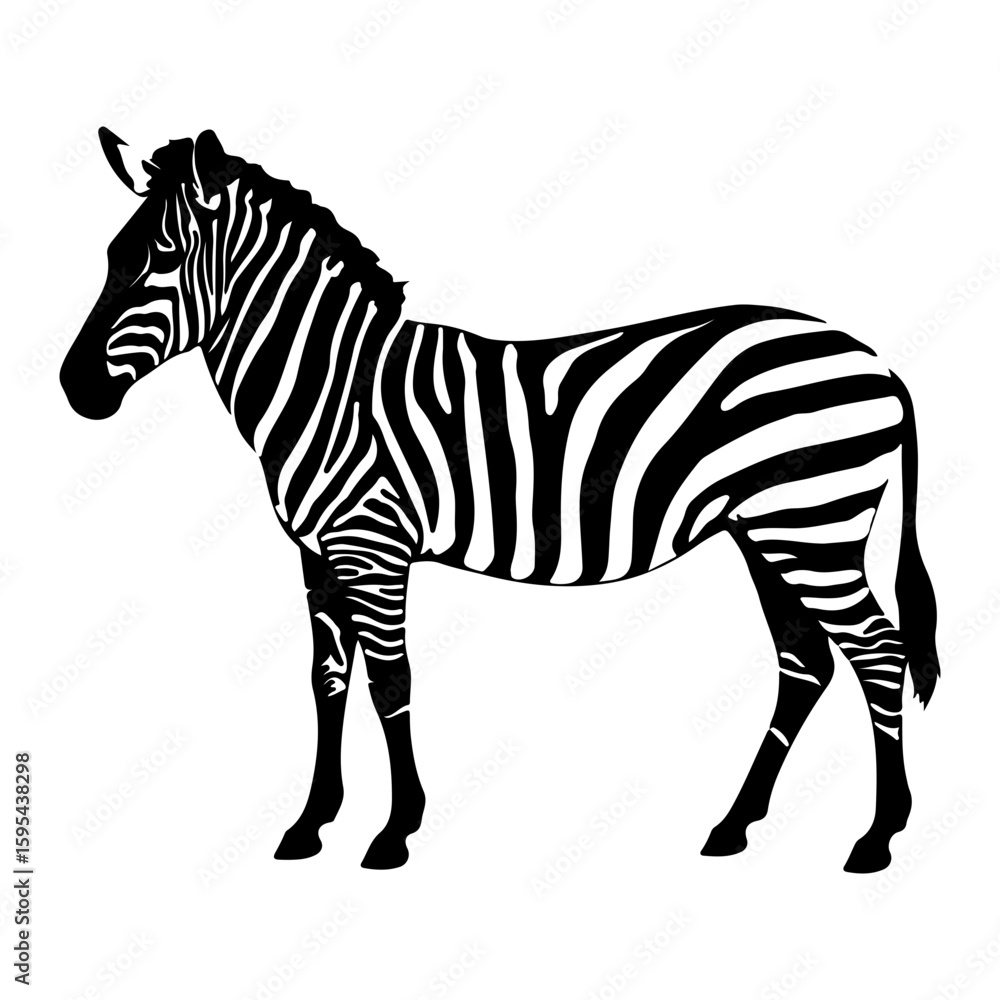 Fototapeta premium Detailed Zebra Animal with Stripes Vector Illustration